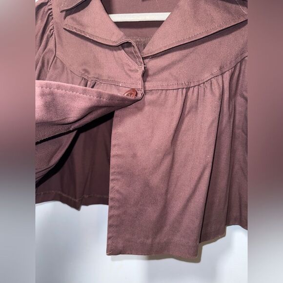 Vintage Y2K Discontinued 579 Brown single Button Cropped Jacket Size Medium EUC - Picture 5 of 7
